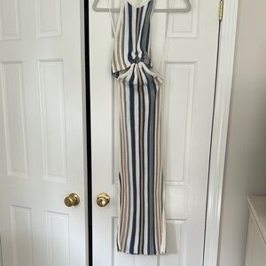 Miou Muse Striped Sleeveless Maxi Dress